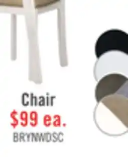 The Brick Bryn Dining Chair with Fabric Seat, Ladder-Back – White offer