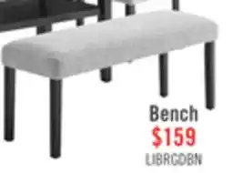 The Brick Libra Dining Bench with Polyester Fabric, 48W - Grey offer