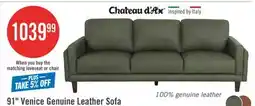 The Brick Chateau d'Ax Venice 91 100% Genuine Leather Sofa – Green offer