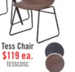 The Brick Tess Dining Chair with Leather-Look Fabric, Metal - Brown offer