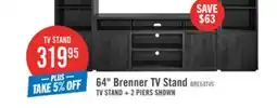 The Brick Brenner 64 TV Stand with Storage and Cable Management for TVs up to 60 - Charcoal offer
