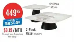 The Brick Hazel 39.5 Modern 2-Pack White Sintered Stone Top Coffee + End Table - Black and White offer