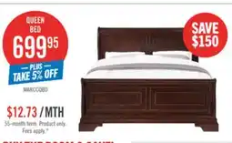 The Brick Marco Panel Bed with Headboard & Frame, Cherry Brown - Queen Size offer