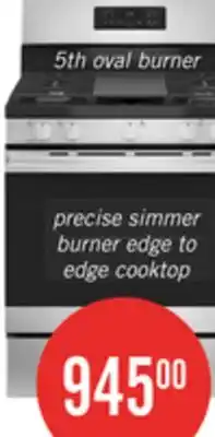 The Brick GE 5 Cu. Ft. Gas Range with Steam Clean and 5 Burners - Stainless Steel - JCGBS66SEKSS offer