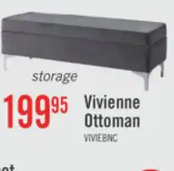 The Brick Vivienne 47.25 Fabric Storage Ottoman - Grey offer