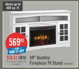 The Brick Huntley 59 Electric Fireplace TV Stand with Storage and Cable Management for TVs up to 65- White offer
