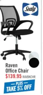 The Brick Sealy Raven 25.2 Adjustable Ergonomic Office Chair with Mesh Padding - Black offer