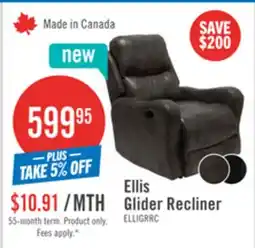 The Brick Ellis 32 Faux Leather Glider Reclining Chair – Grey offer