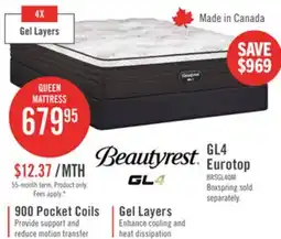The Brick Beautyrest GL4 Eurotop Firm Queen Mattress offer