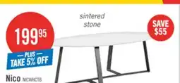 The Brick Kort & Co. Nico 51 Modern Oval Coffee Table - White Sinetered Stone with Dark Grey Metal Legs offer