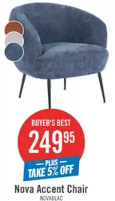 The Brick Nova 28.7 Boucle Fabric Accent Chair - Blue offer