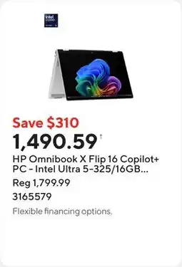 Staples HP Omnibook X Flip 16 Copilot+ PC - Intel Ultra 5-325/16GB RAM/512GB SSD/Touchscreen/Windows 11 Home offer