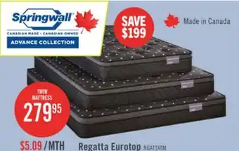 The Brick Springwall Advance Regatta Eurotop Medium Twin Mattress offer