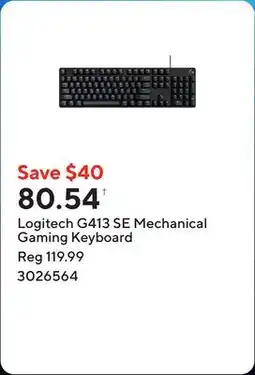 Staples Logitech G413 SE Mechanical Gaming Keyboard offer