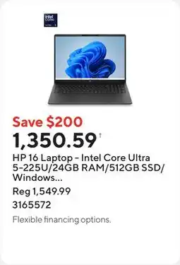 Staples HP 16 Laptop - Intel Core Ultra 5-225U/24GB RAM/512GB SSD/Windows 11 Home offer