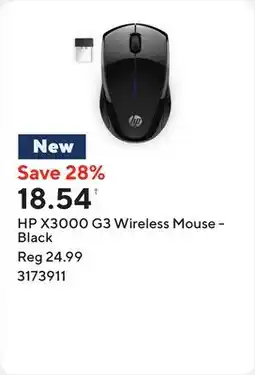 Staples HP X3000 G3 Wireless Mouse - Black offer