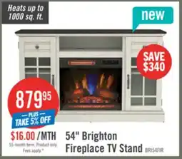 The Brick Brighton 54 Contemporary Electric Fireplace TV Stand for TVs up to 58 – Fairfax Oak offer
