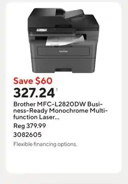 Staples Brother MFC-L2820DW Business-Ready Monochrome Multifunction Laser Printer offer