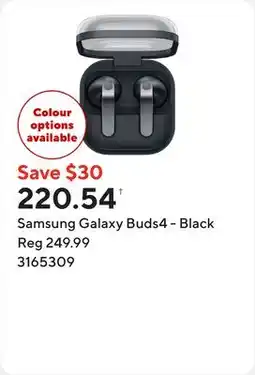 Staples Samsung Galaxy Buds4 - Black offer