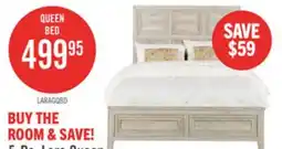 The Brick Lara Panel Bed with Headboard & Frame, Antique Grey - Queen Size offer
