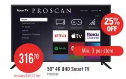 The Brick Proscan 50 LED 4K UHD Smart Roku TV (PTRU5080) offer