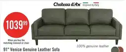 The Brick 91 Venice Genuine Leather Sofa offer