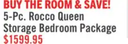 The Brick Rocco 5pc Bedroom Set with LED Lit Storage Bed, Dresser & Mirror, Dark Grey - Queen Size offer