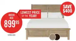 The Brick Sonoma Panel Bed with Headboard & Frame, Light Brown - Queen Size offer