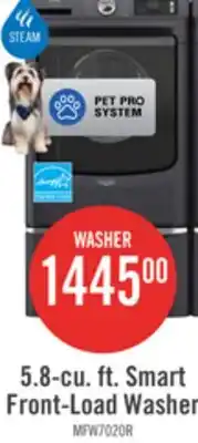 The Brick Maytag 5.8 Cu. Ft. Pet Pro Smart Front-Load Washer - White - MFW7020RW offer