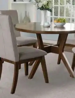 The Brick Chelsea 5pc Dining Set with Table & 4 Taupe Chairs, 60W - Walnut Brown offer