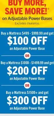 The Brick BUY MORE, SAVE MORE!+ on Adjustable Power Bases offer
