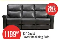 The Brick Quest 82.5 Leather-Look Fabric Power Reclining Sofa - Grey offer
