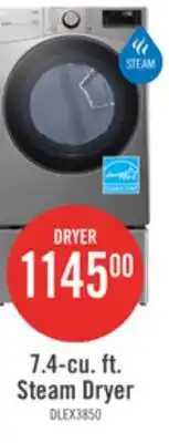 The Brick c 7.4 Cu. Ft. Smart Electric Dryer with Steam - Graphite Steel - Stackable - DLEX3850V offer