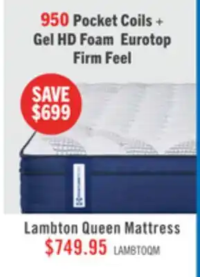 The Brick Sealy Posturepedic 950 Series Lambton Eurotop Firm Queen Mattress offer