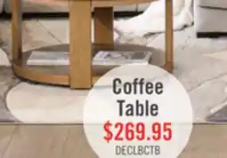 The Brick Declan 31.5 Modern Round Coffee Table with Casters – Natural Wood offer