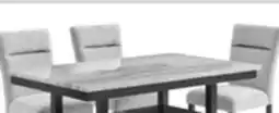 The Brick Libra 6pc Dining Set with Table, Bench & 4 Chairs, Marble-Look Top, 60W - Black/Grey offer