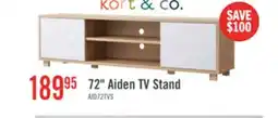 The Brick Kort & Co. Aiden 72 TV Stand with Storage and Cable Management for TVs up to 80- Natural and White offer