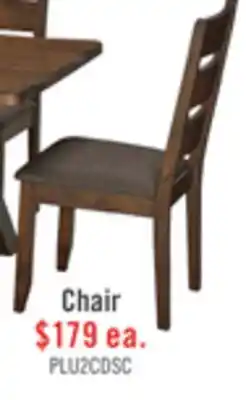 The Brick Plum Dining Chair with Polyester Fabric, Wood, Ladder-Back - Nutmeg Brown offer