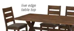 The Brick Plum 6pc Dining Set with Table, Bench & 4 Chairs, Wood, Live-Edge Look, 70.75W- Nutmeg Brown offer