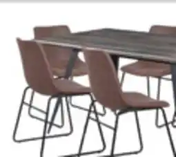 The Brick Amos 7pc Dining Set with Table & 6 Chairs, Metal, 60W - Brown offer