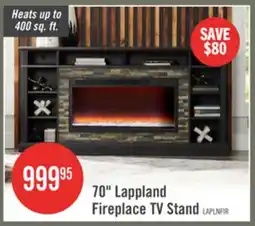 The Brick Lappland 70 Electric Fireplace TV Stand with Storage and Cable Management for TVs up to 80- Black offer