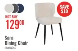 The Brick Sara Wing-Back Dining Chair with Polyester Fabric, Metal - White offer