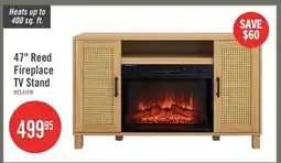 The Brick Reed 47 Contemporary Electric Fireplace with Storage – Light Teak offer