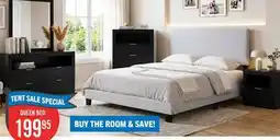 The Brick Delta Upholstered Bed in Grey Polyester Fabric - Queen Size offer