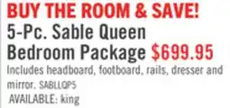 The Brick Sable 6pc Bedroom Set with Bed, Dresser, Mirror & Nightstand, Light Brown - Queen Size offer