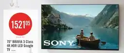 The Brick SONY 75 Bravia 3 II LED 4K HDR Smart Google TV (8937700) – 2026 Model offer