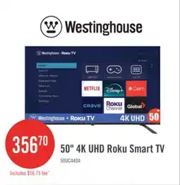 The Brick Westinghouse 50 4K UHD Roku Smart TV offer