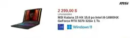 Canada Computers msi katana 15 hx 15,6 po intel i9-14900hx geforce rtx 5070 32go 1 to offer