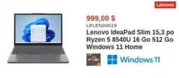 Canada Computers Lenovo IdeaPad Slim 15,3 po Ryzen 5 8540U 16 Go 512 Go Windows 11 Home offer