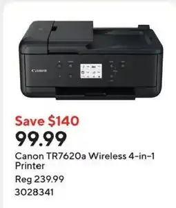 Staples Canon TR7620a Wireless 4-in-1 Printer offer